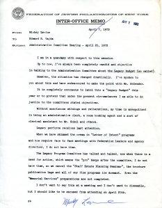 April 1972 memo from Mickey Levine to Ed Vajda about his lack of time for important work