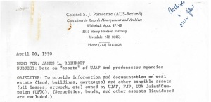 Correspondence for James L. Rothkopf from Seymour Pomrenze, April 26, 1990
